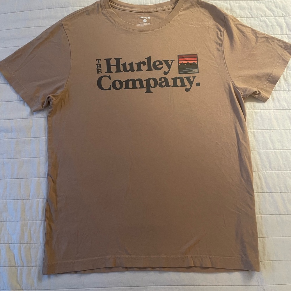 Hurley Brown Graphic 100% Cotton Tee Medium